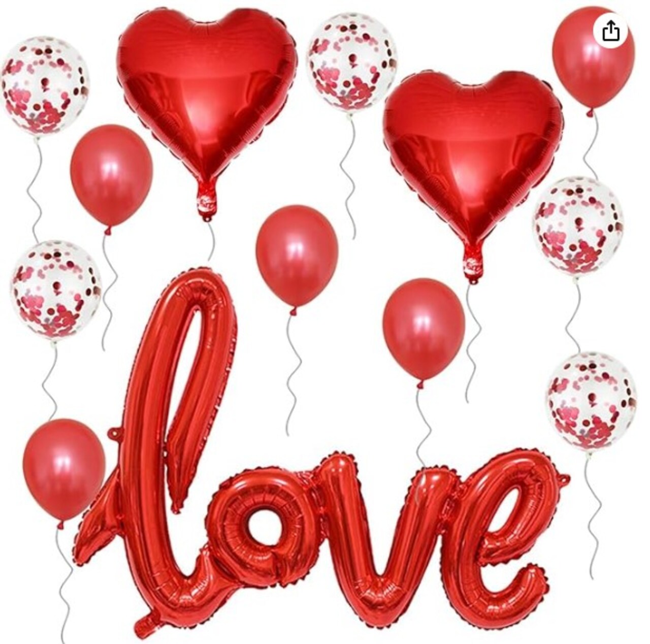 13 Pcs Valentines Day Decoration Foil Balloons, Romantic Red Love Balloons Kit, Heart Balloons, Valentines Balloons, Valentines Day Decorations, Valentine Decorations, Valentines Decor (Red), Valentines Decor(Red)